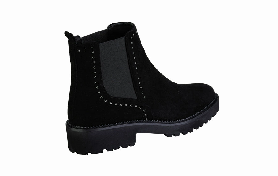 Waxed Chelsea Boots EVA STUDS BLACK SUEDE