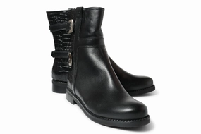 DON TOLSTOY Suedette Block Heel Ankle Boots