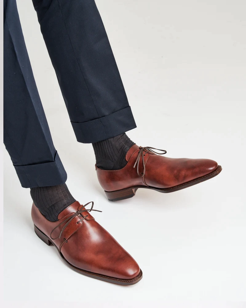 Lace Up Shoes Means Museum Cognac Leather Derby Dress Shoe
