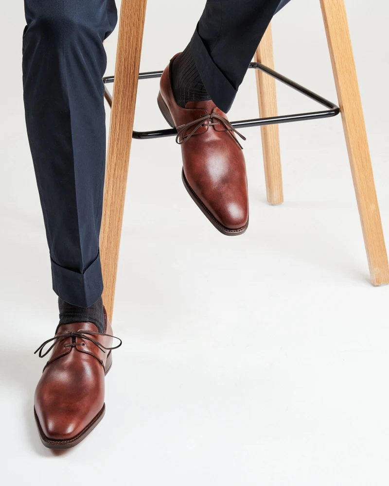 Museum Cognac Leather Derby Dress Shoe Flex Experience 8 Lace Up Running Shoes