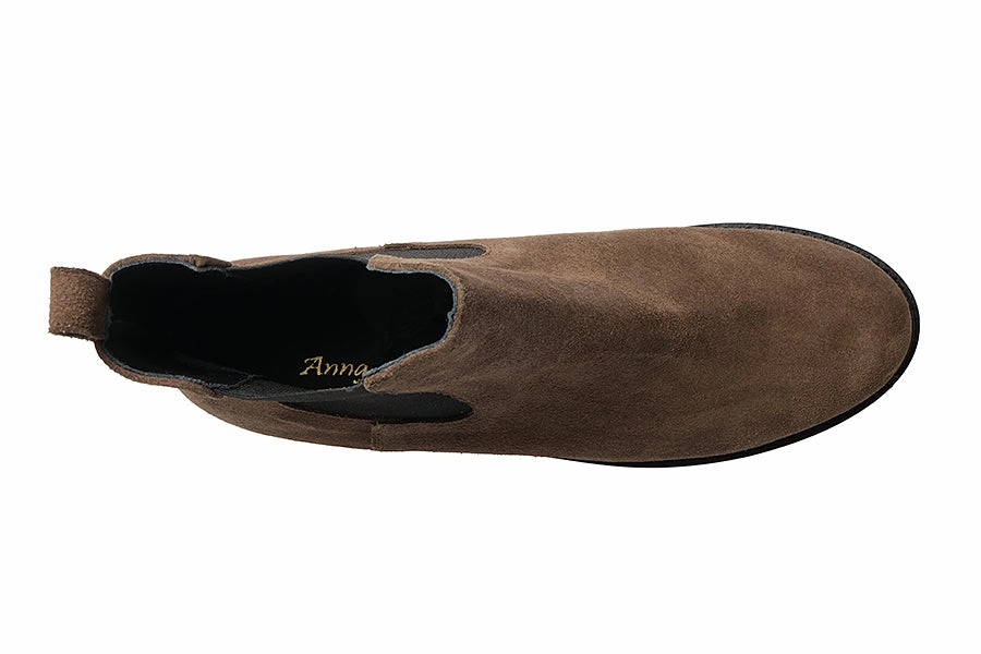 Pull On Heeled Ankle Boots AM CARIBOU BROWN