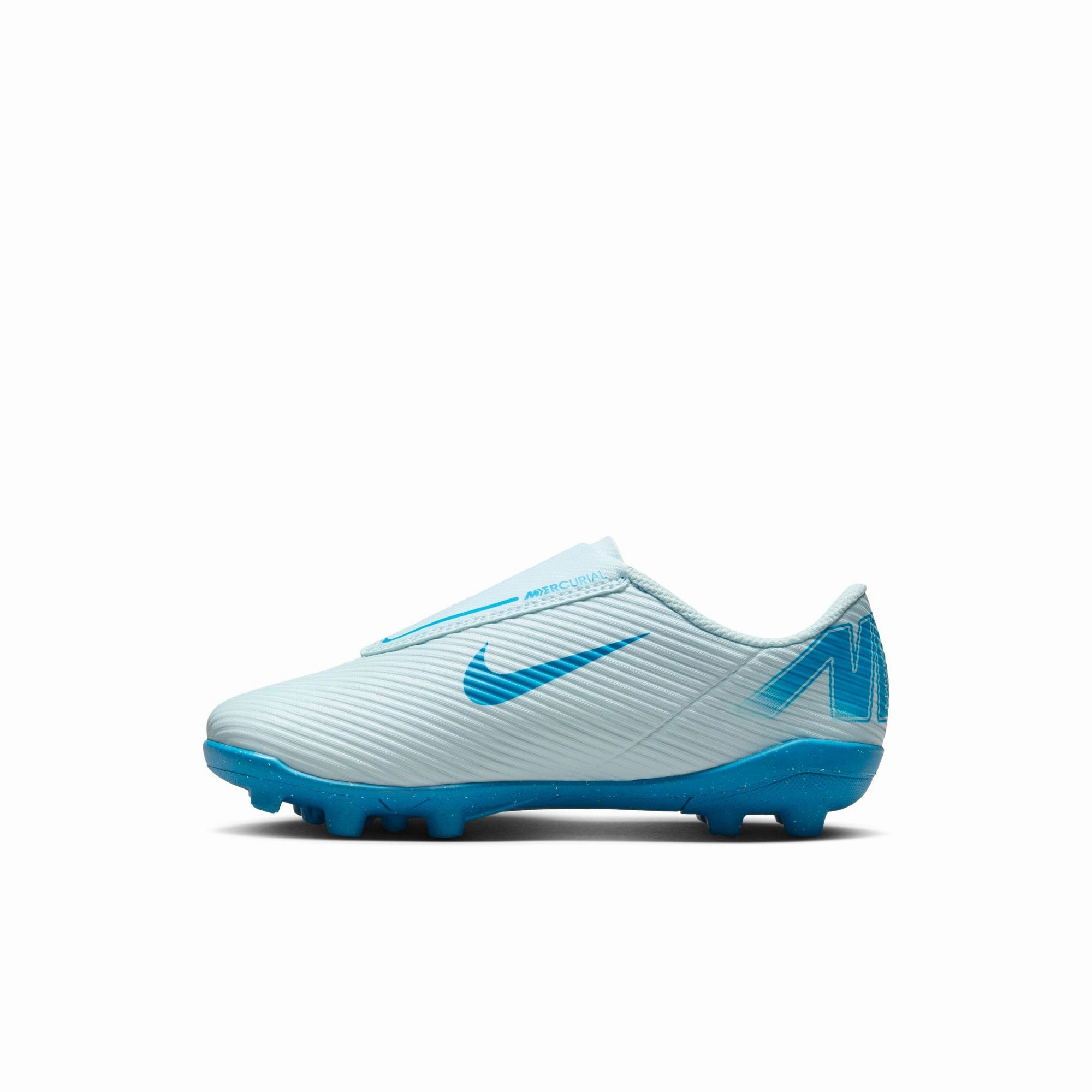 Soccer Cleats With Tongue Nike Junior Mercurial Vapor 16 Club FG/MG Firm Ground/Multi Ground PS (V) Soccer Cleat - Glacier Blue/ Blue Orbit