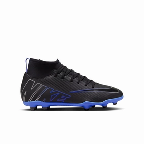 Rasta Soccer Cleats Nike Junior Zoom Mercurial Superfly 9  Club FG/MG Soccer Cleat - Black Chrome/ Royal Blue