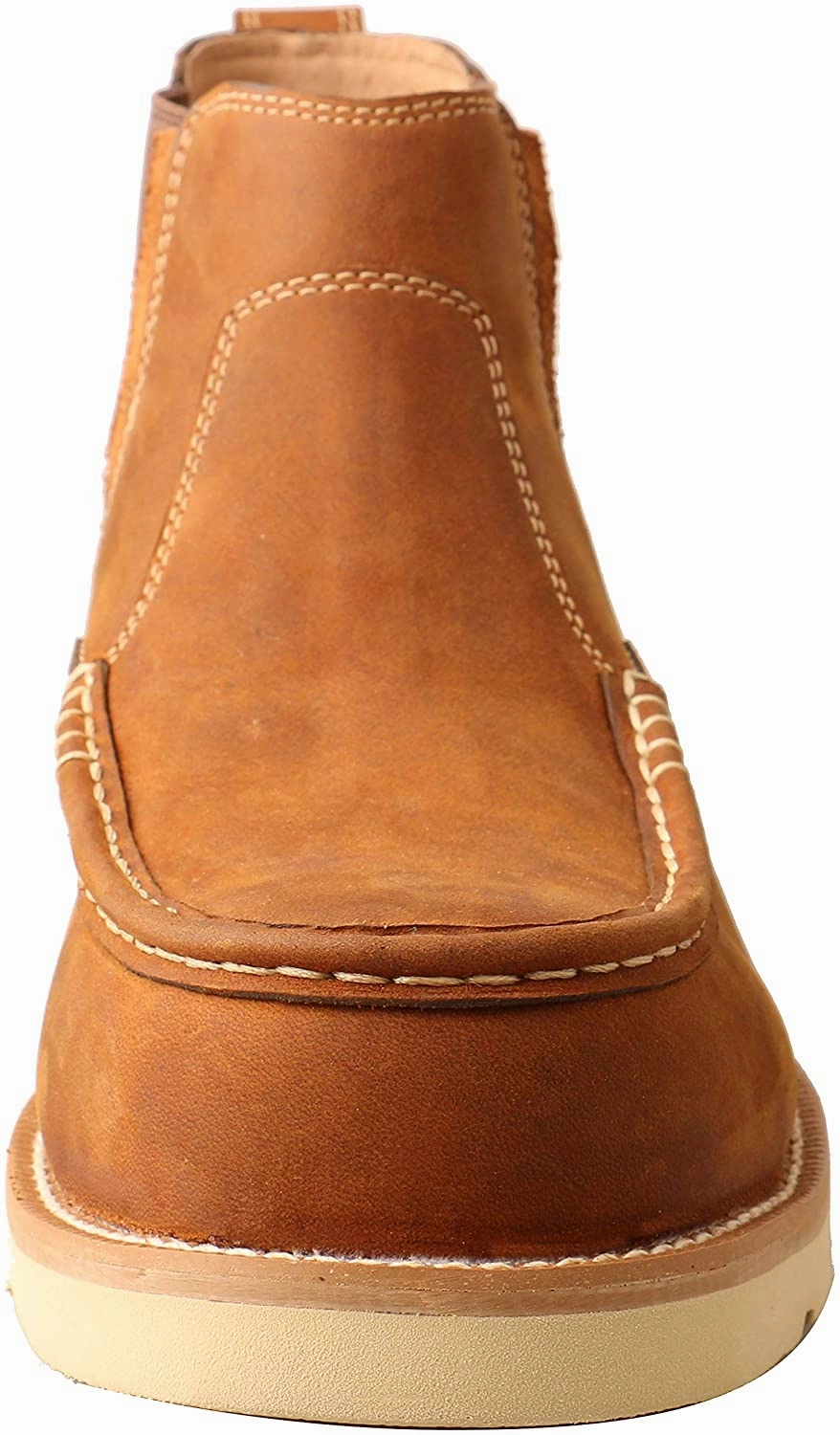 Comfort Leather Chelsea Boots Twisted X Mens 4" Work Chelsea Wedge Sole Boot, Oiled Saddle, 9.5 M