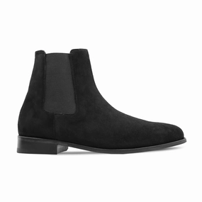 Ober - Men's Black Kid Suede Chelsea Boot Women Chelsea Boots Uk
