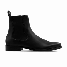 Khai Chelsea Boots Yonke - Men's Black Calf Leather Chelsea Boot
