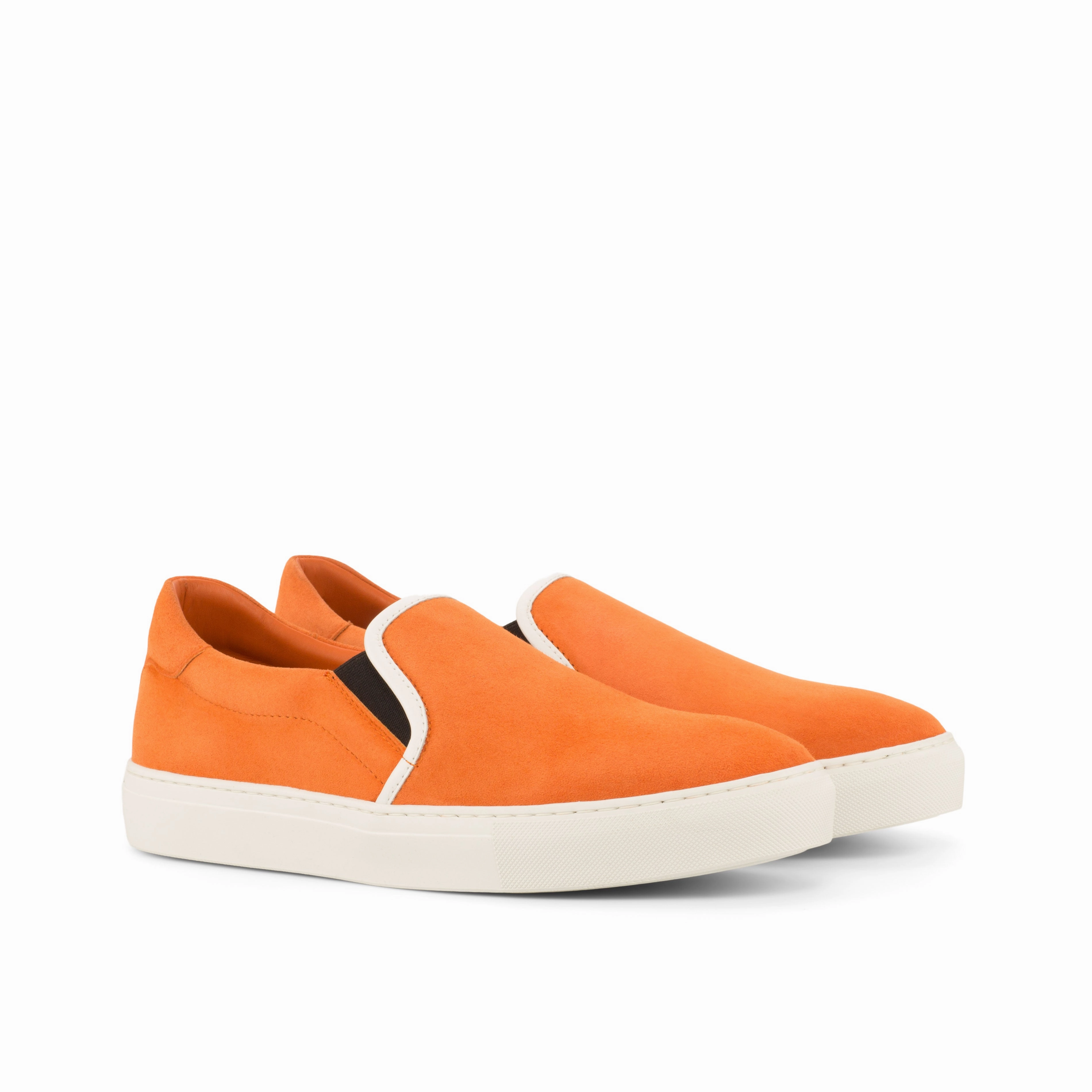 Orange Suede Slip-On Sneakers Best Trail Running Sneakers