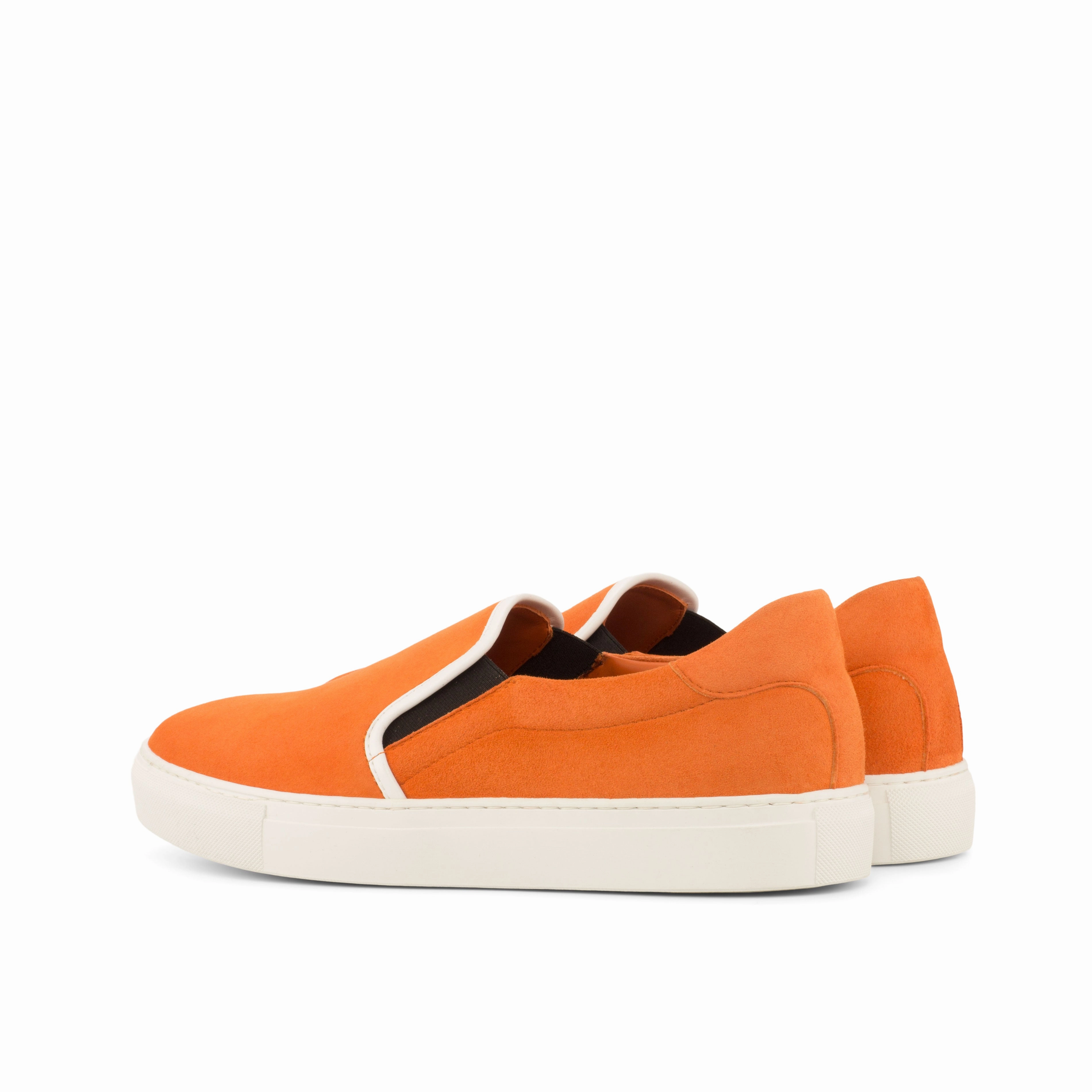 Orange Suede Slip-On Sneakers Lighted Sneakers