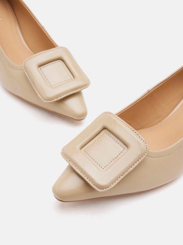 Orelia Square Buckle Pointed Toe Pumps High Heels And Health