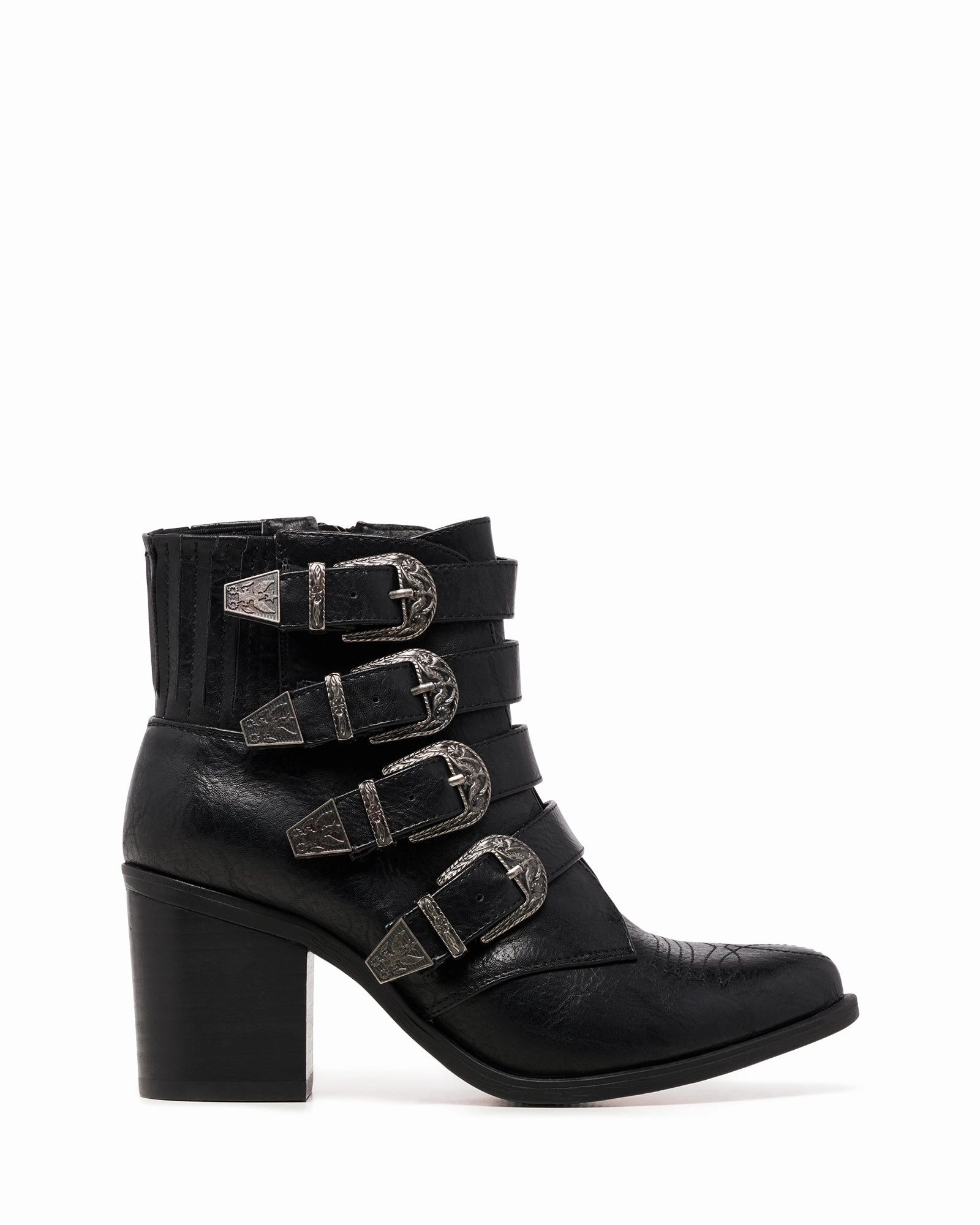 Mock Croc Ankle Boots Bexar Black Burnished *FINAL SALE*