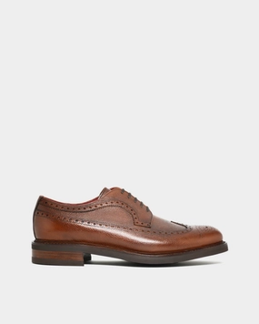 Leather Lace Up Derby Shoes Outlet - Alex uR - Cognac Grain - 312