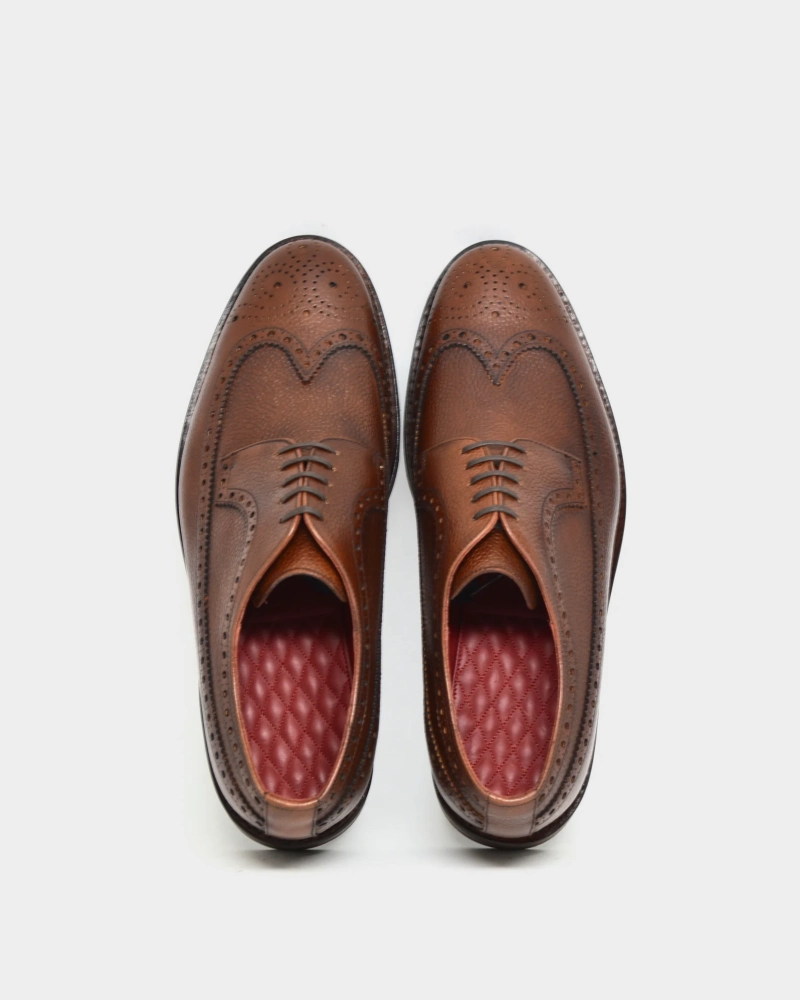 Outlet - Alex uR - Cognac Grain - 312 Brown Suede Derby Shoes