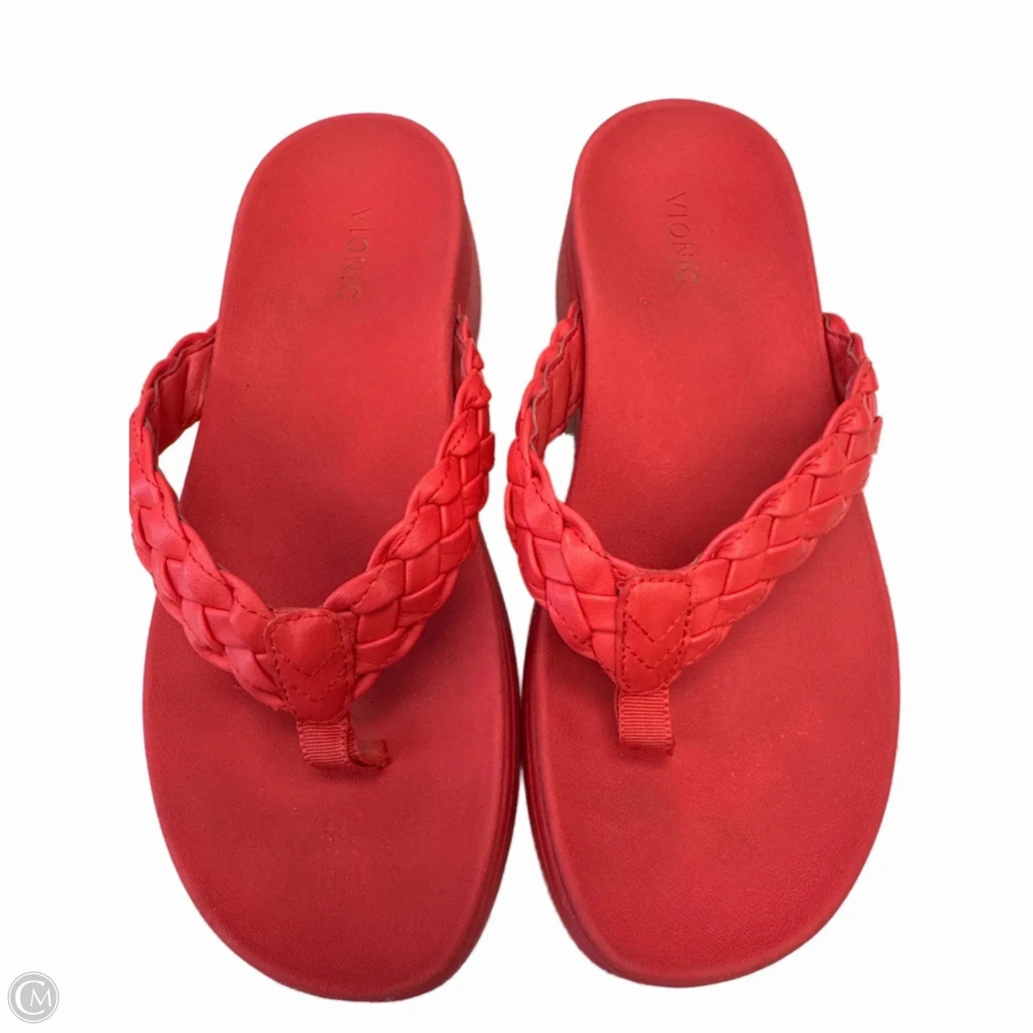 Flip Flops Preppy Sandals Flip Flops By Vionic In Orange, Size: 8