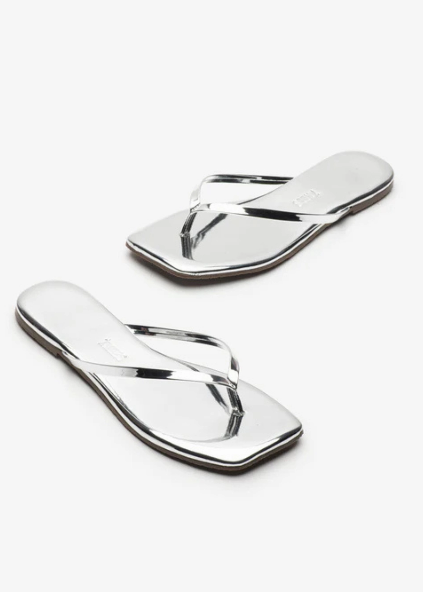 Gel Cushion Flip Flops TKEES Square Toe Lily Mirror Flip Flops - FS