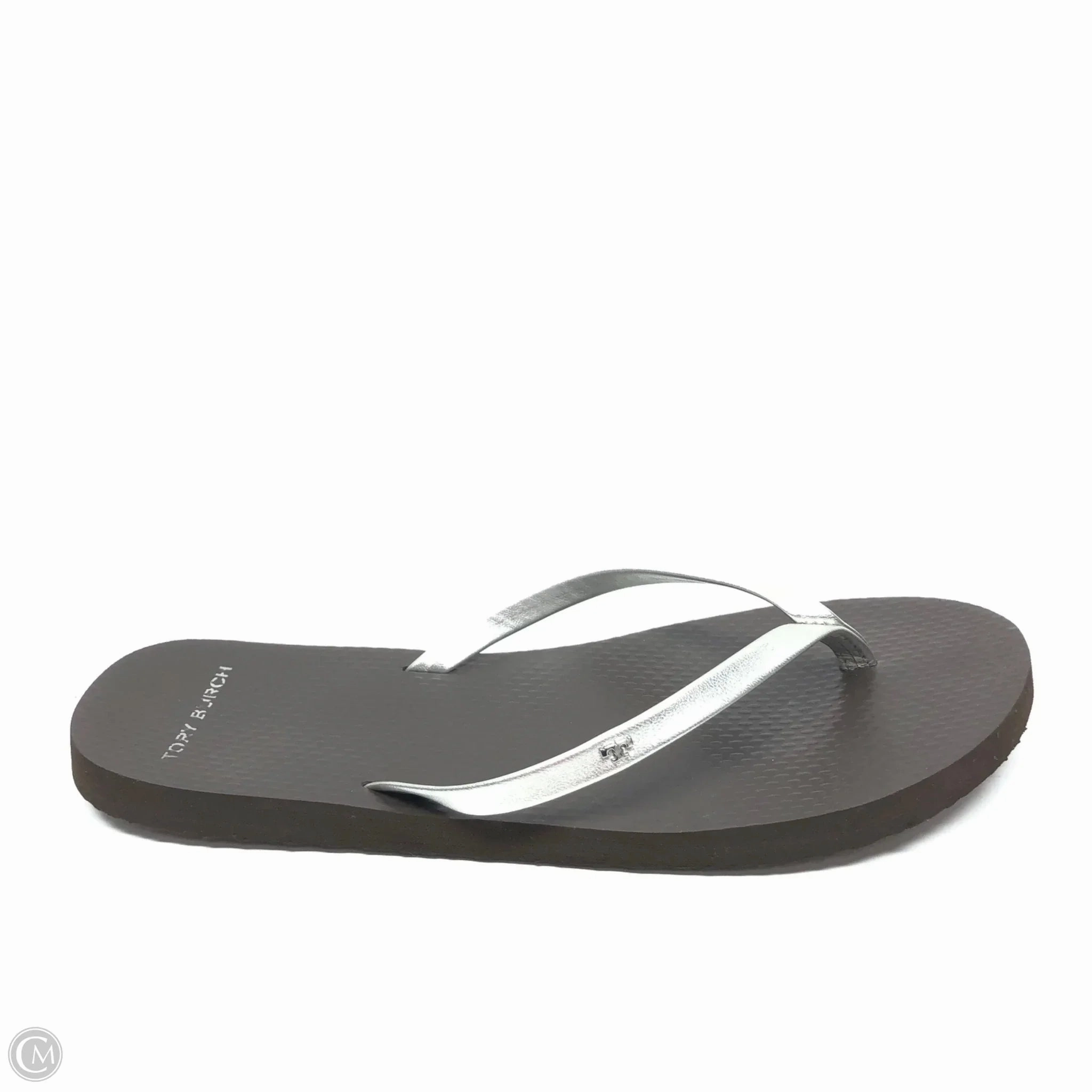 Sandals Flip Flops By Tory Burch In Silver, Size: 10 Flip Flops Real Vs Fake