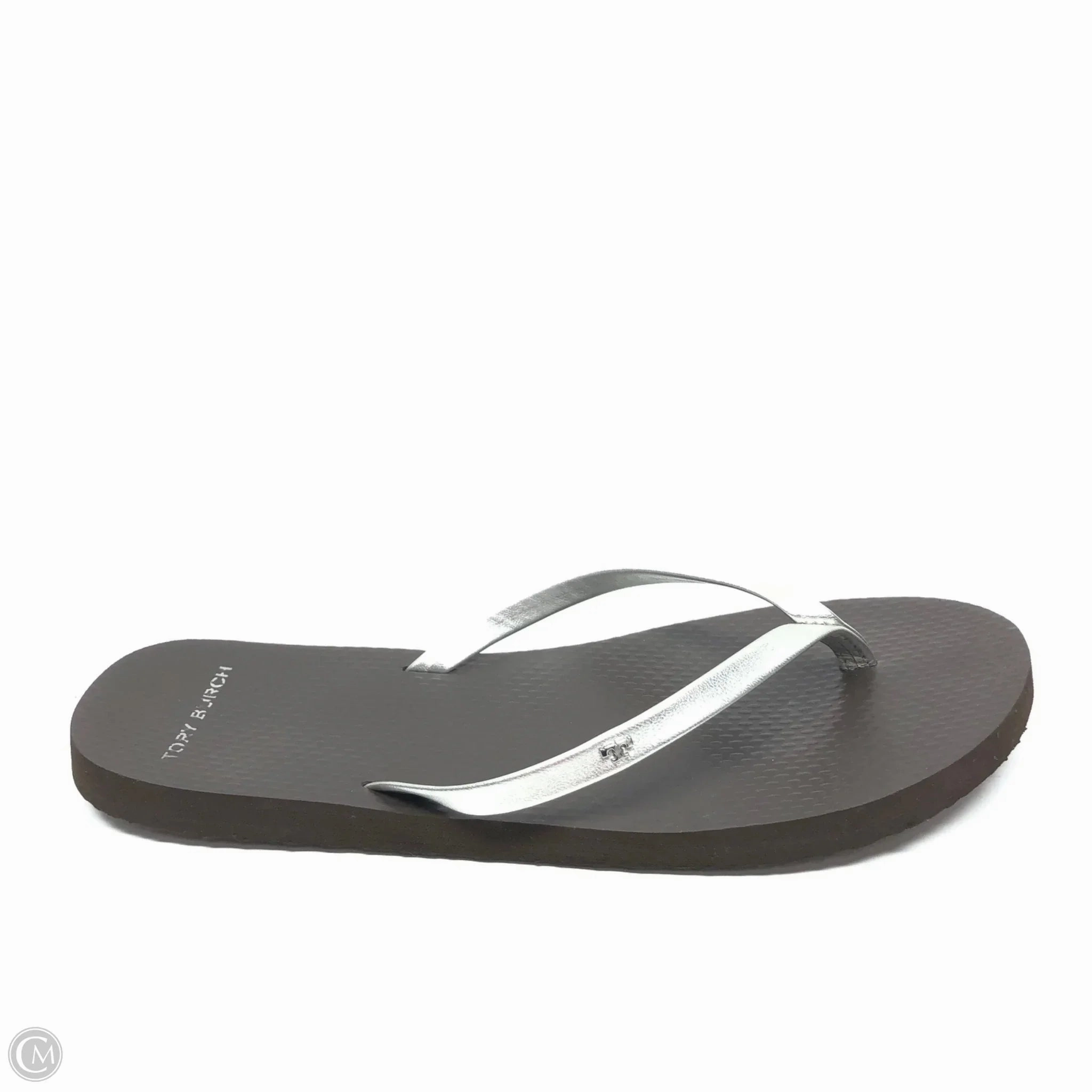 Moulded Flip Flops Sandals Flip Flops By Tory Burch In Silver, Size: 10