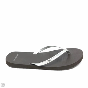 Sandals Flip Flops By Tory Burch In Silver, Size: 10 Double Strap Flip Flops