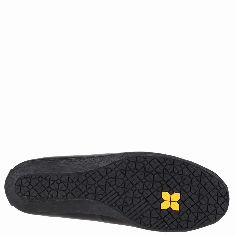 Ankle Heeled Boots Amblers Safety FS107 Antibacterial Memory Foam Slip on Wedged Safety Court Shoe