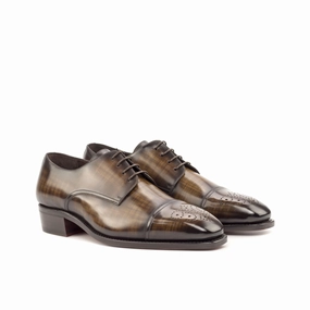 White Dress Shoes Papiro Patina Leather Derby Shoes