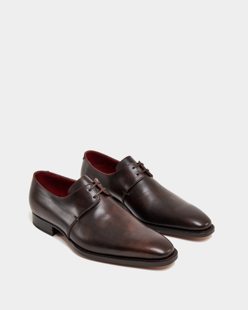 Lace Up Boat Shoe Museum Brown Leather Derby Dress Shoe