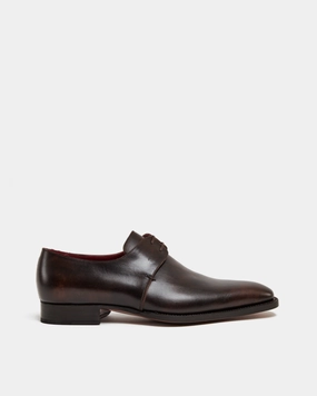 Cheap Derby Shoes Museum Brown Leather Derby Dress Shoe