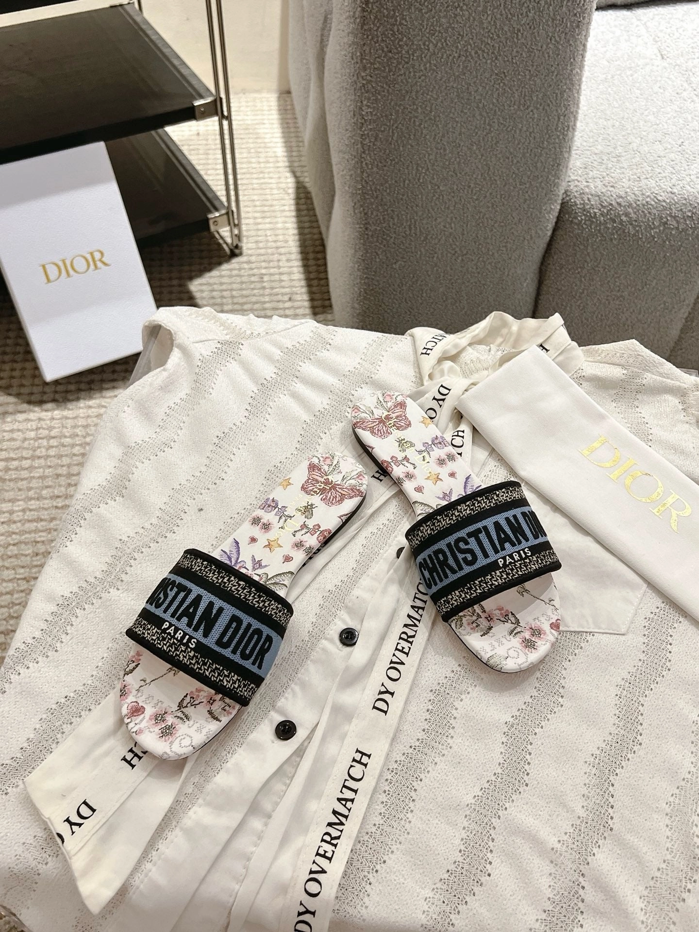 SE1659 Dior Dway Slide / Size5-12 Shoe Box Flat Rate Usps