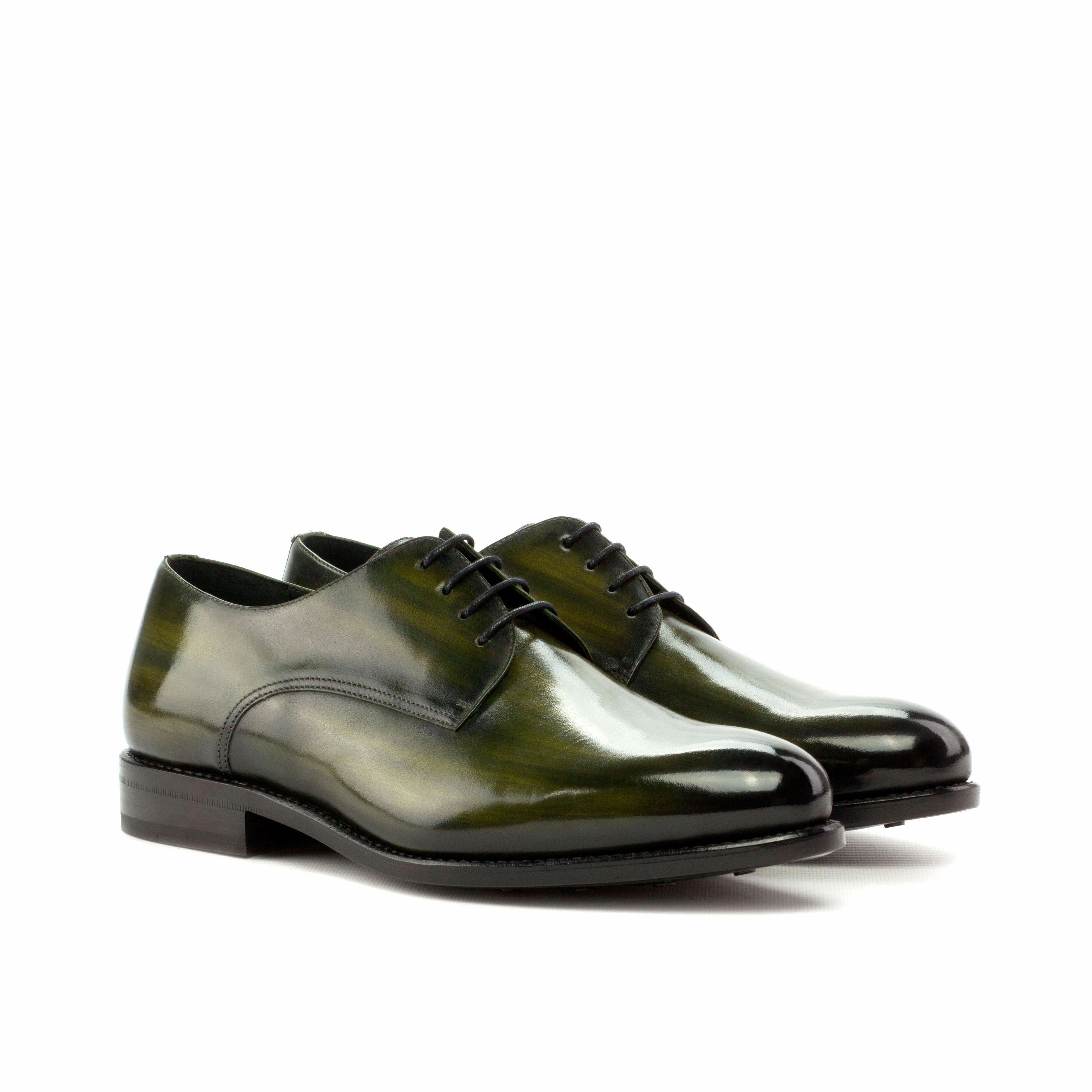 Khaki Green Patina Leather Derby Shoes Derby Shoes Outfit
