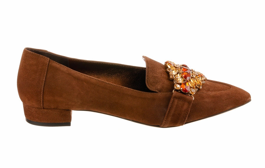 Metallic Flat Shoes Pf Mahogany