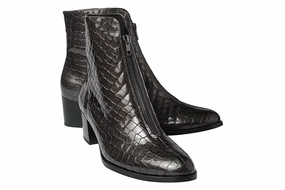 PIE ROBIN Snake Leather Ankle Boots
