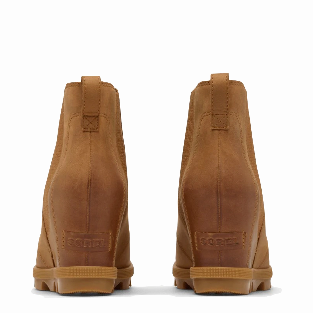 Sorel Women's Joan Rhapsody Chelsea Wedge Bootie in Velvet Tan/Gum Chelsea Boots Vs Blundstone