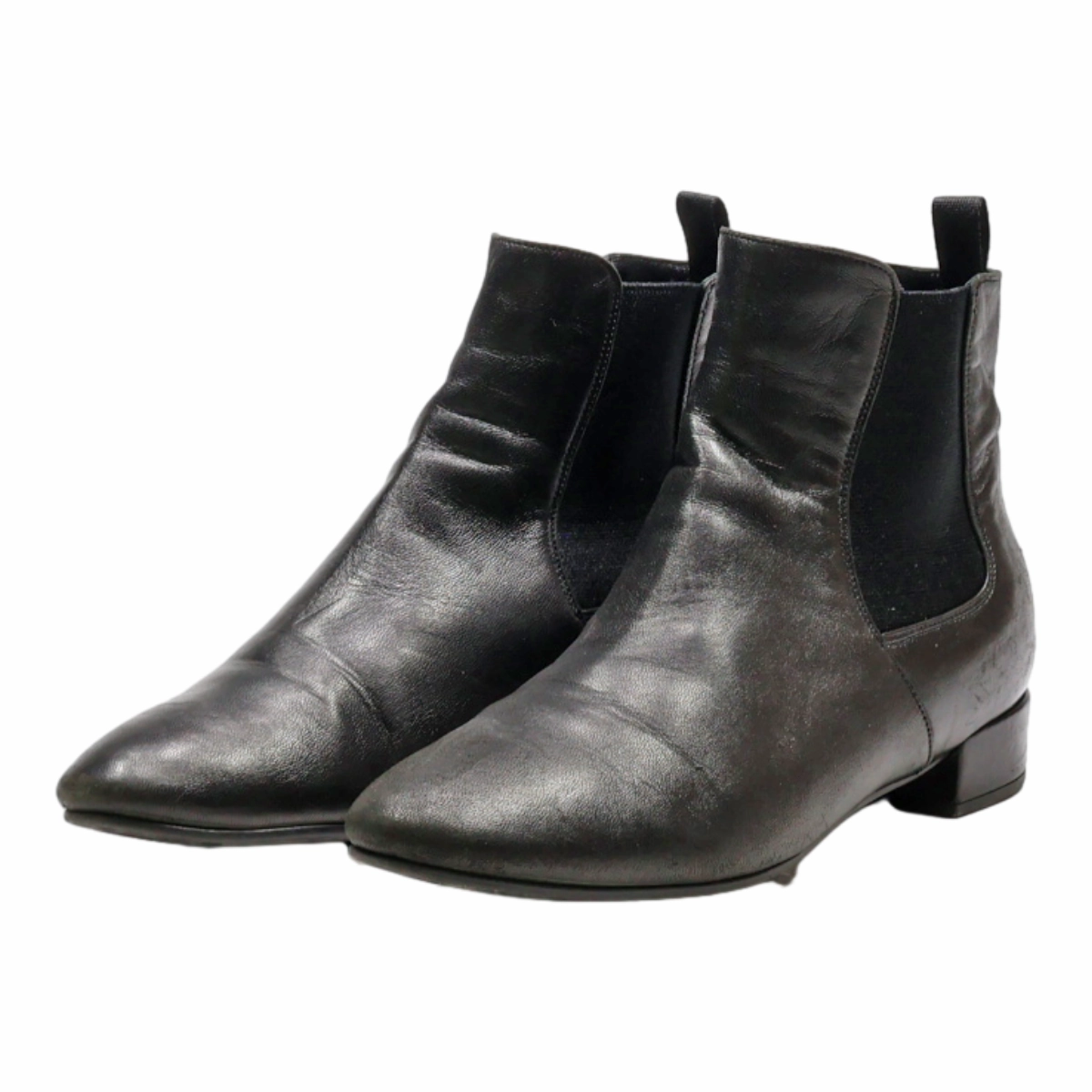 PRADA Chelsea Boots Black Leather Womens UK 3 Faux Chelsea Boots