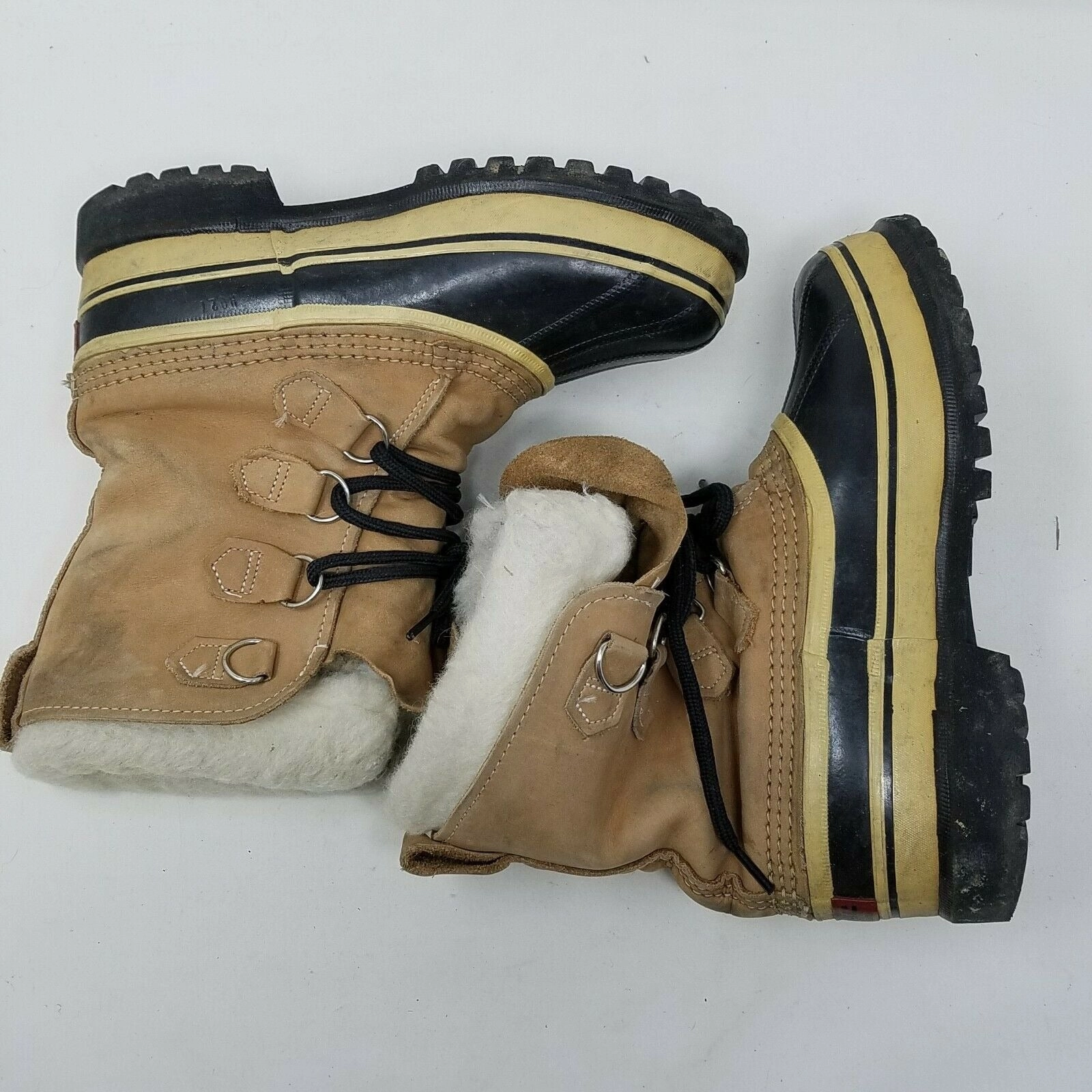 Sorel Caribou Boots Brown Leather Fur Felted Lined Winter Snow Boots Womens 7 Kamik Momentum 3 Snow Boot