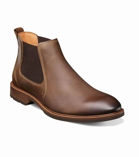 Snow Proof Chelsea Boots Florsheim Lodge Plain Toe Gore Boot - Brown