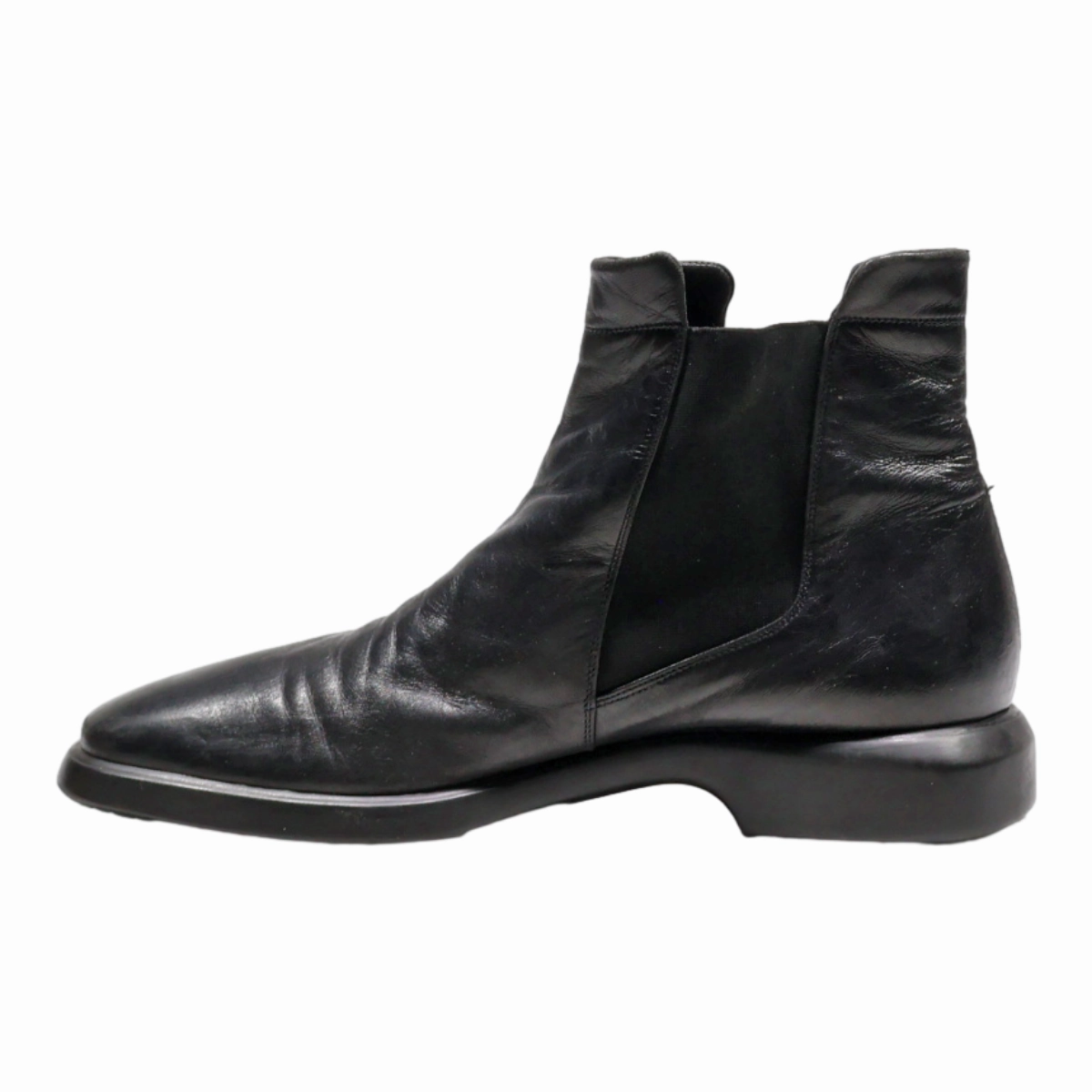 BALLY Chelsea Boots Black Leather Mens UK 11 Chelsea Boots With Thick Sole