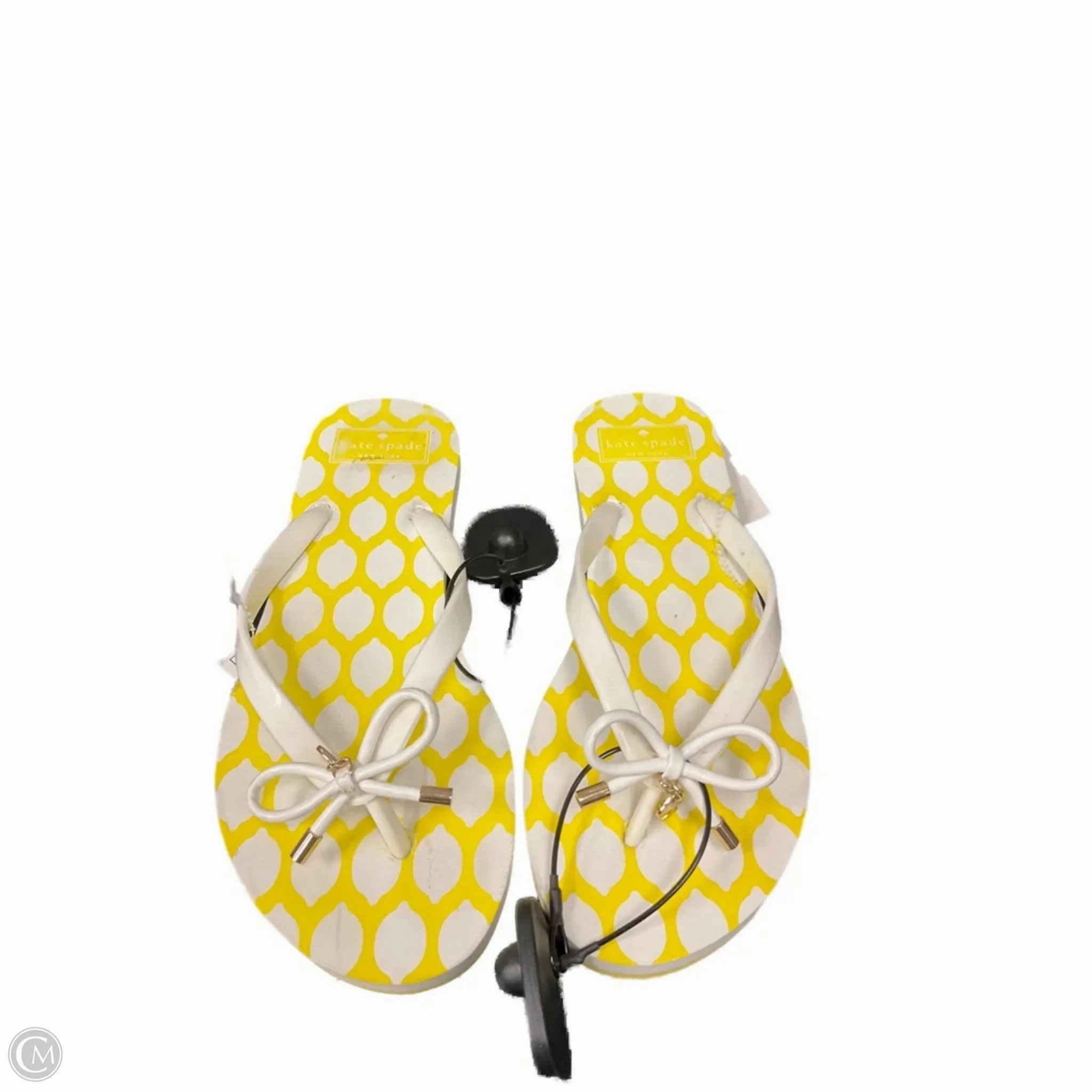 Sandals Flip Flops By Kate Spade In White & Yellow, Size: 7 Wearing Flip Flops To Work