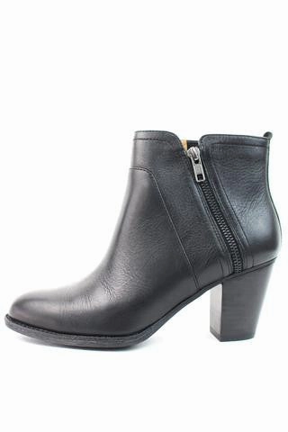 Ivory Ankle Boots SOFFT Women's West Black Leather Mid Heel Ankle Boots 11M