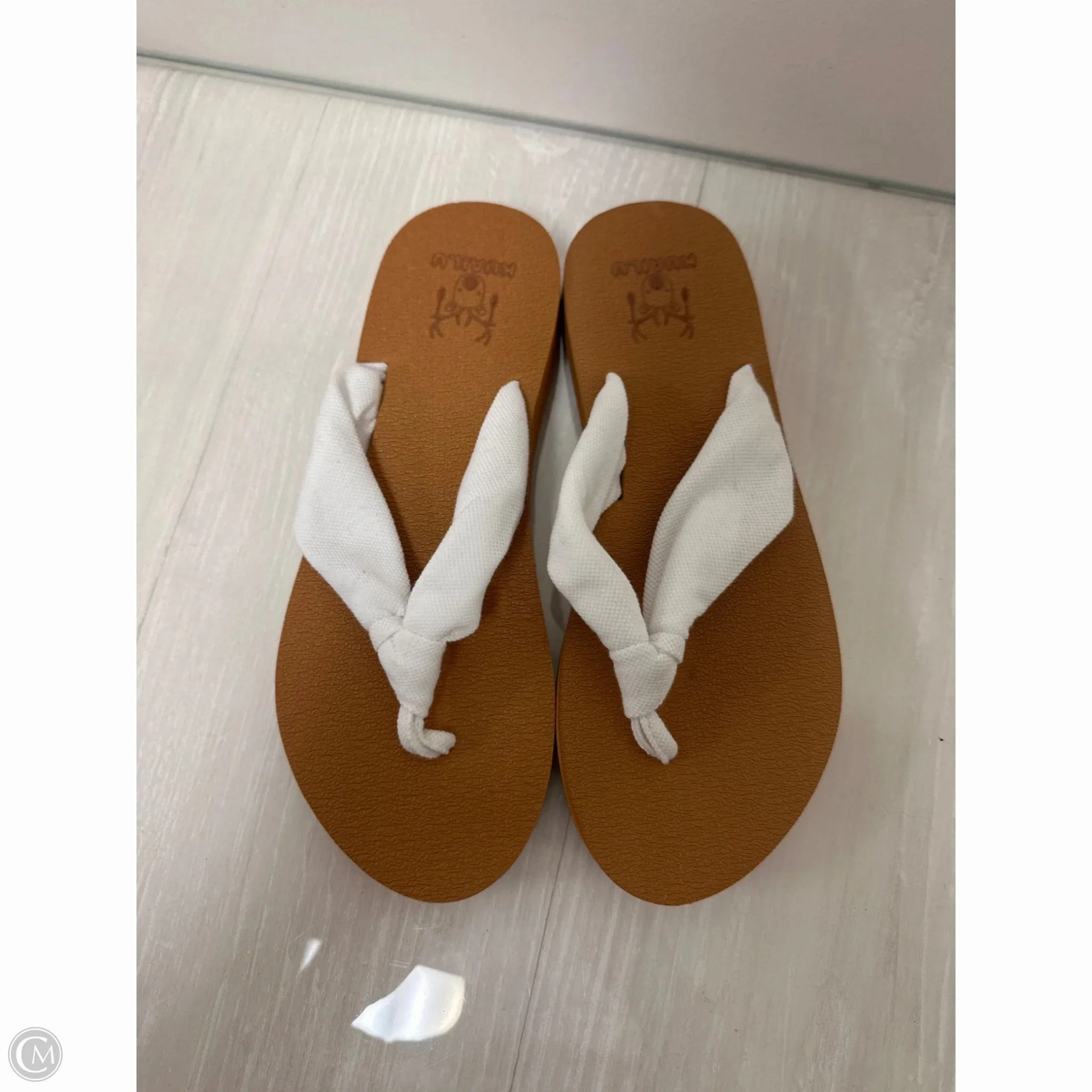 Flat Thong Flip Flops Sandals Flip Flops By Clothes Mentor In White, Size: 7