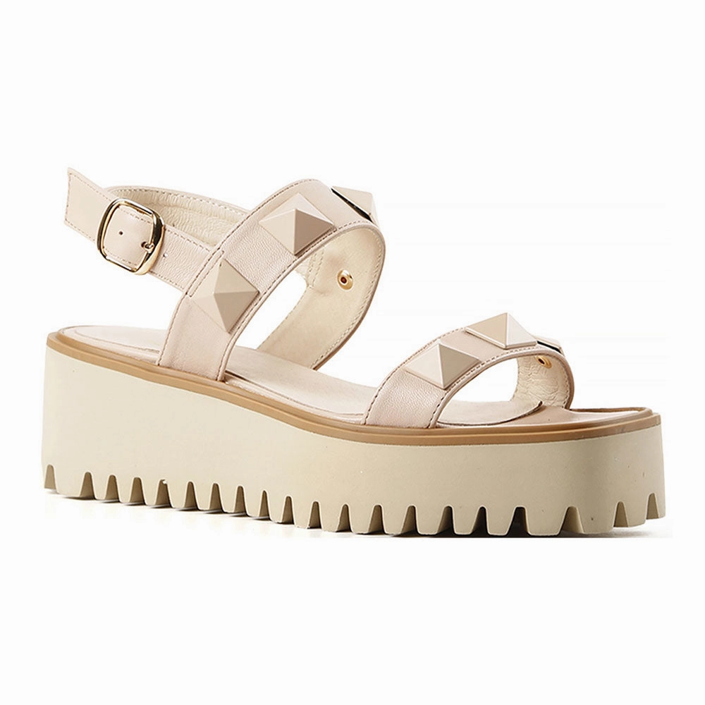 Pyramid Stud Flatform Sandal Platform Woven Sandals