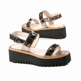 Wedding Flats And Sandals Pyramid Stud Flatform Sandal