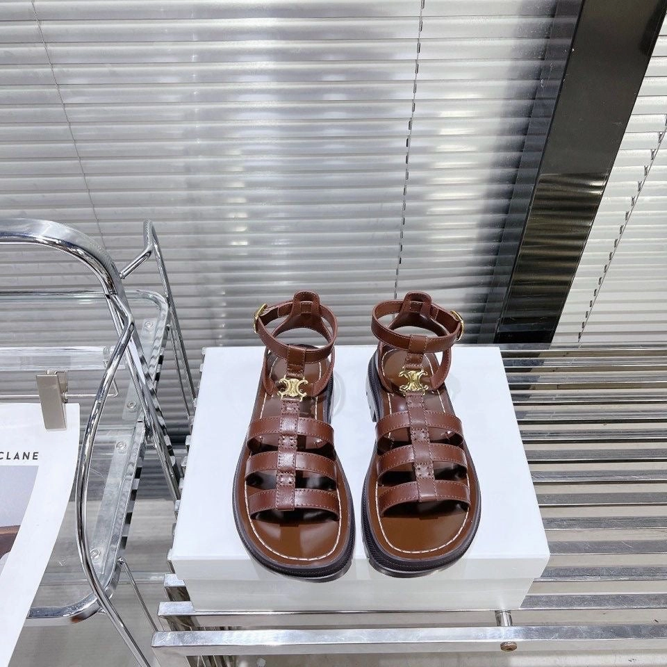 SE1161 Celine Clea Triomphe Gladiatop Chunky Sandal / Size5-10