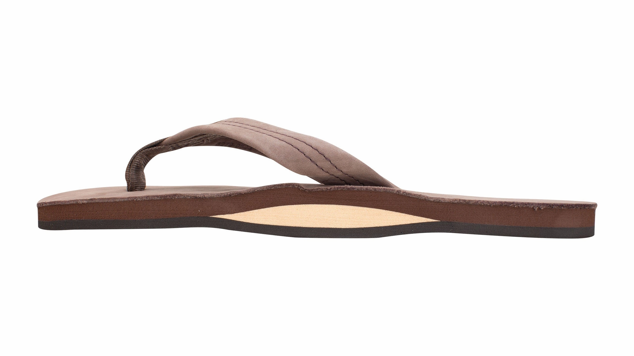 Rainbow Single Layer Leather Sandal-Expresso Discounted Sandals