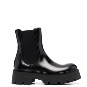 Rave Chelsea Boots, Black Treaded Chelsea Boots