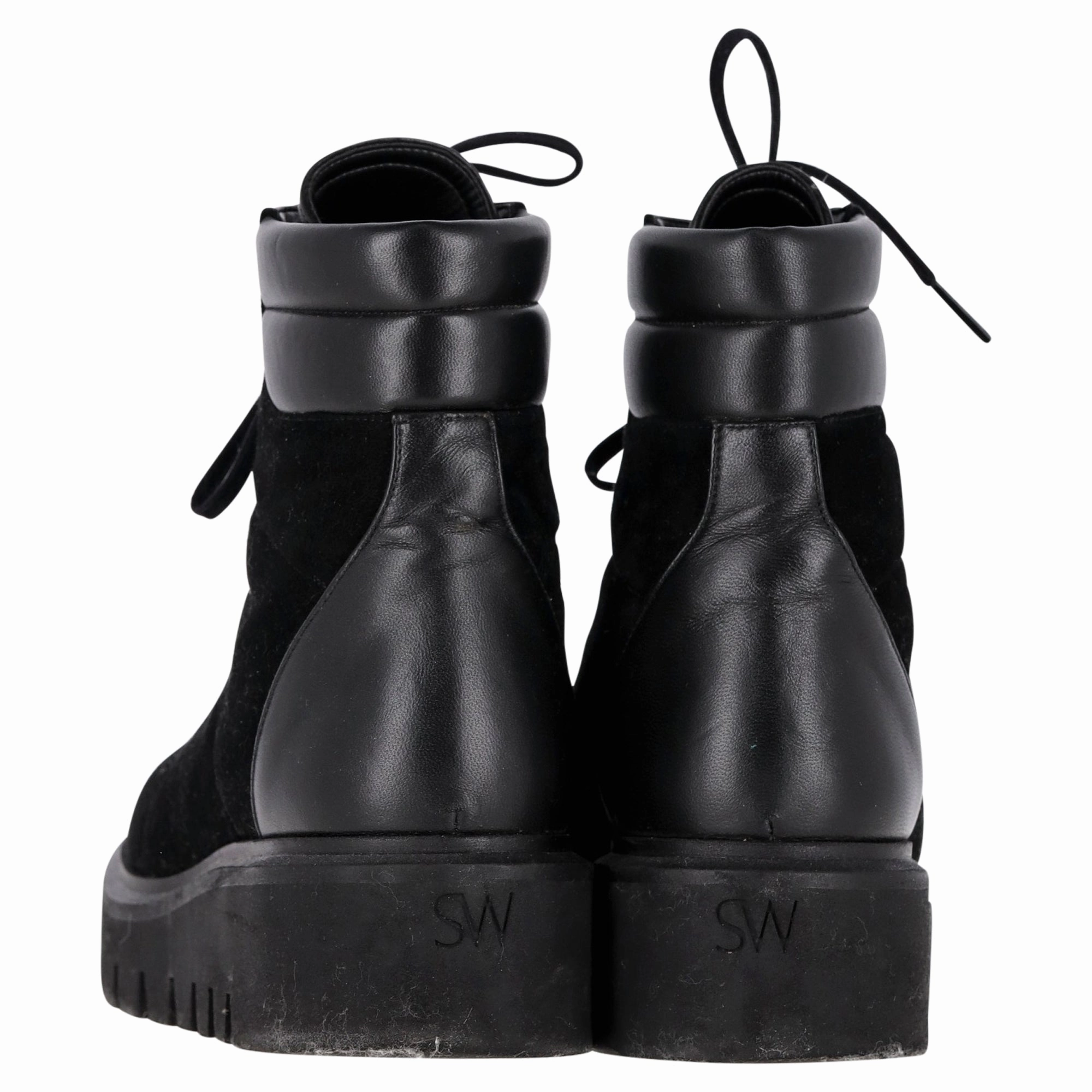 Stuart Weitzman Chalet Hiking Boots in Black Suede Best Palladium Boots For Hiking