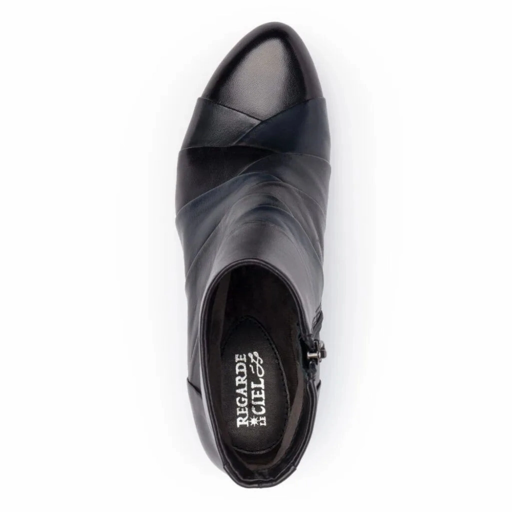 Regarde Le Ciel Stefany 172 Black/Navy/Piombo Bootie (Women's) Short Chelsea Boots