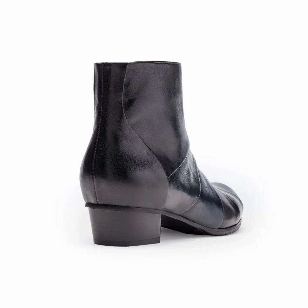 Regarde Le Ciel Stefany 172 Black/Navy/Piombo Bootie (Women's) Doc Marten Chelsea Boots Fur Lined