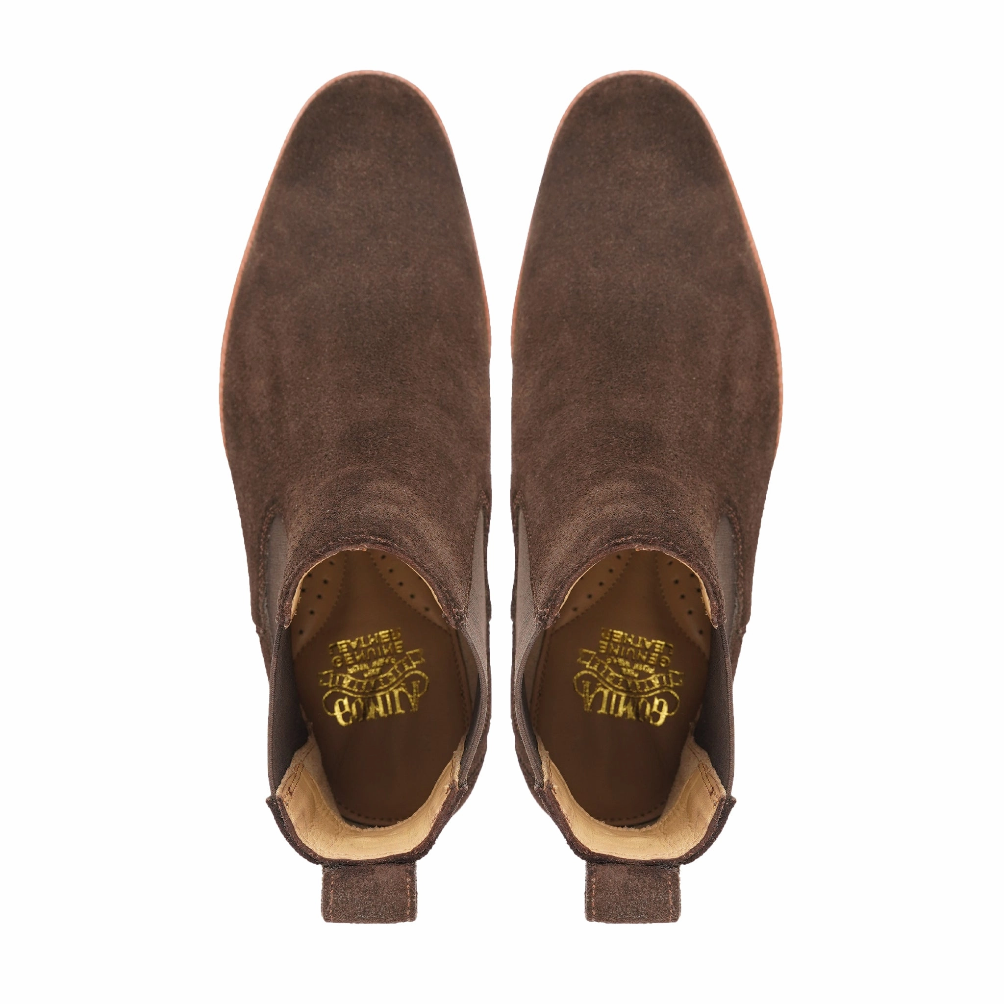 Reiko - Men's Dark Brown Kid Suede Chelsea Boot Ostrich Chelsea Boots