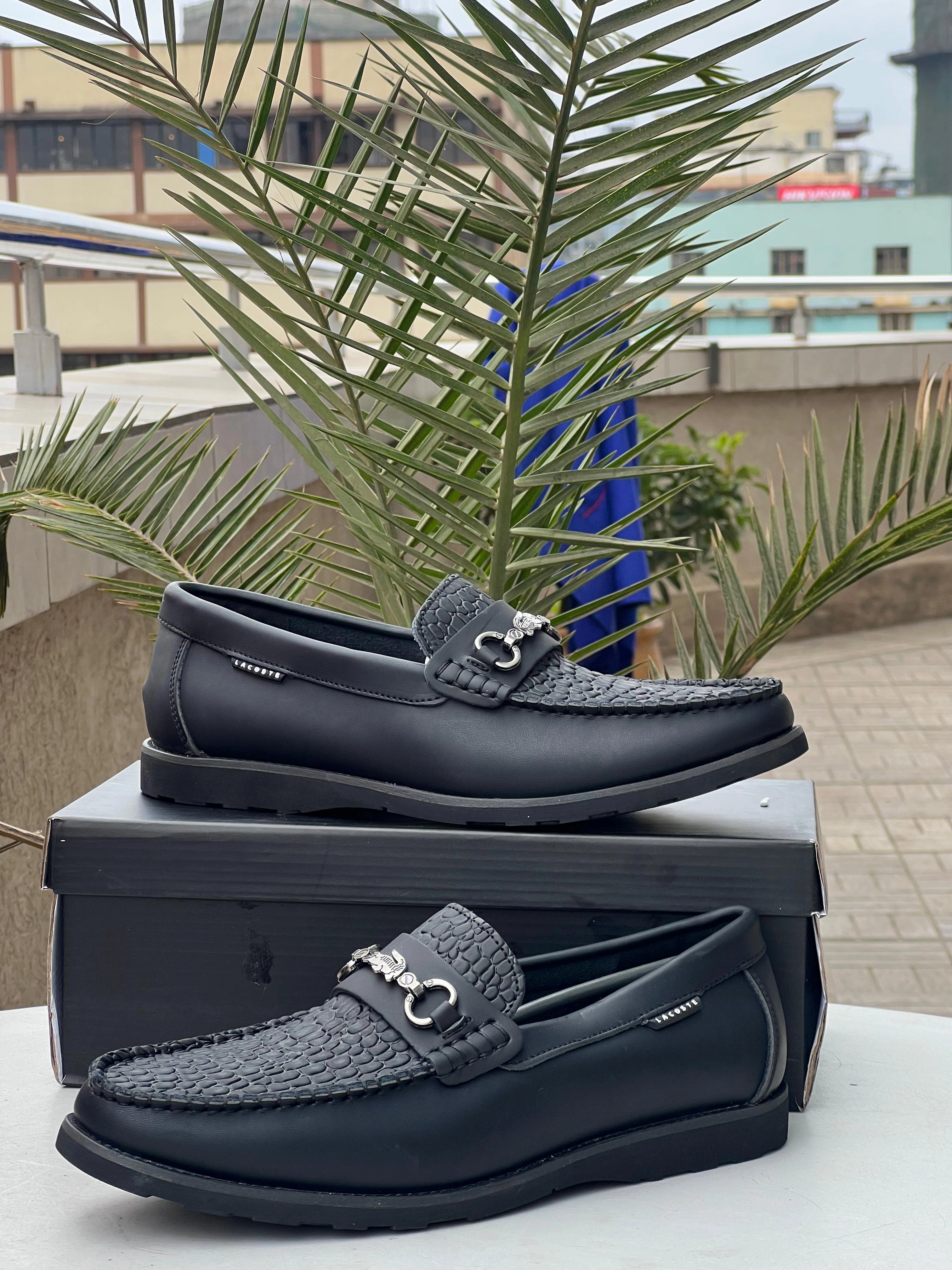 Lacoste Mens Loafers  Black Textured Leather with Signature Detailing Dolce Vita Hattie Loafers