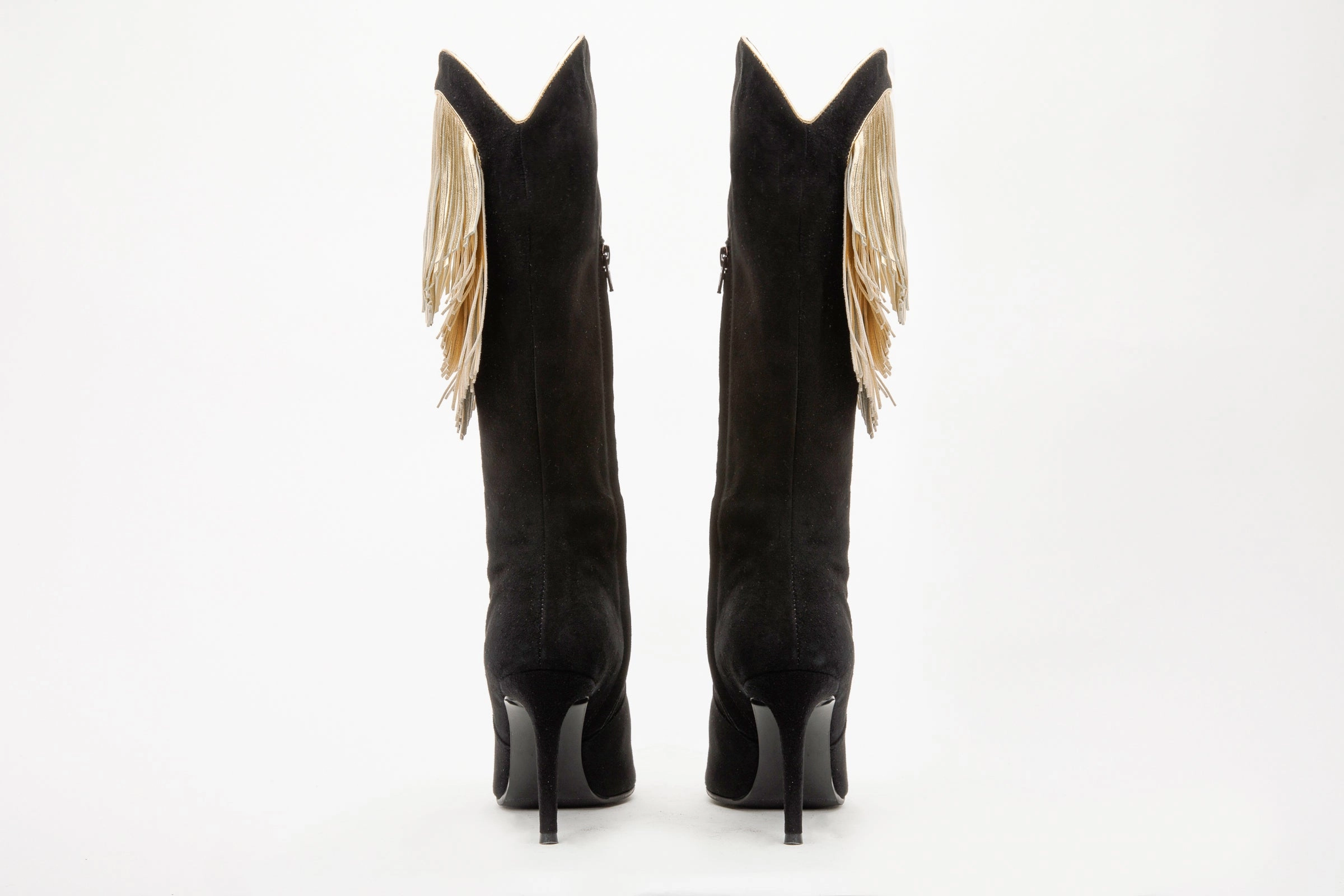 The Vienna Black Suede Leather Knee High Women  Boot 4e Chelsea Boots