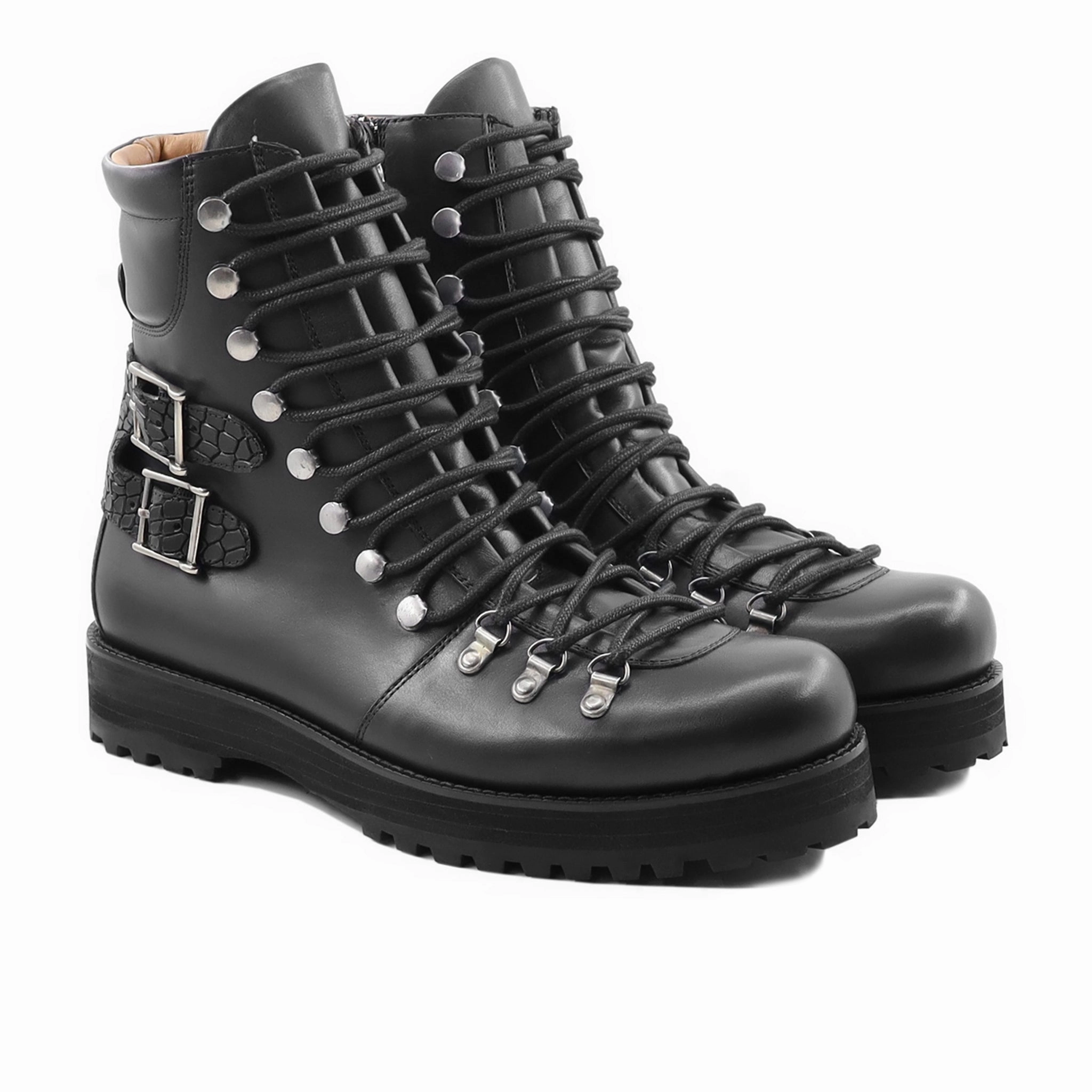 Mountain - Men's Black Calf Leather Boot Warmest Snow Boots