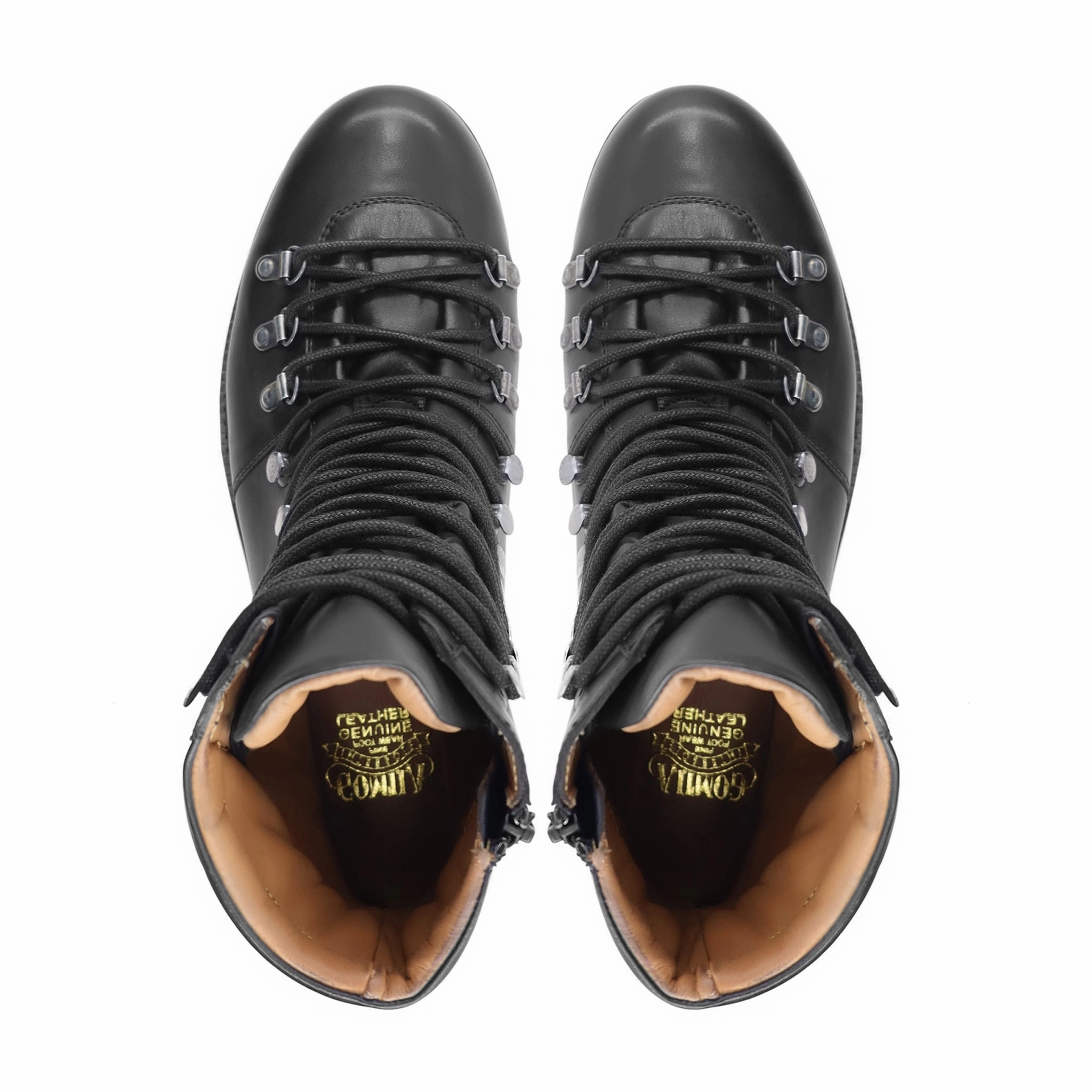 Mountain - Men's Black Calf Leather Boot Boots With Socks